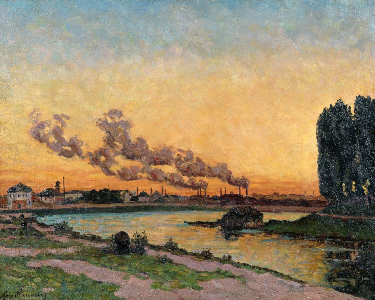 Západ slunce v Ivry, kolem 1872-73 od Jean Baptiste Armand Guillaumin