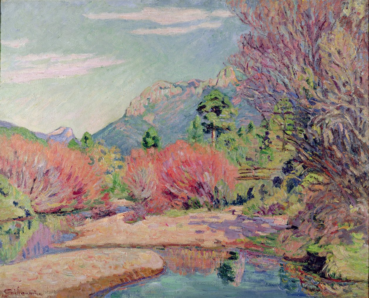 Banks of the Sedelle v Crozant od Jean Baptiste Armand Guillaumin