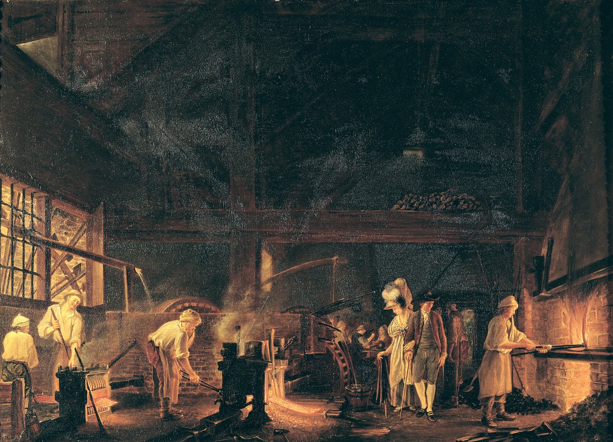 Interiér kovárny, 1771 od Jean Baptiste Bernard Coclers
