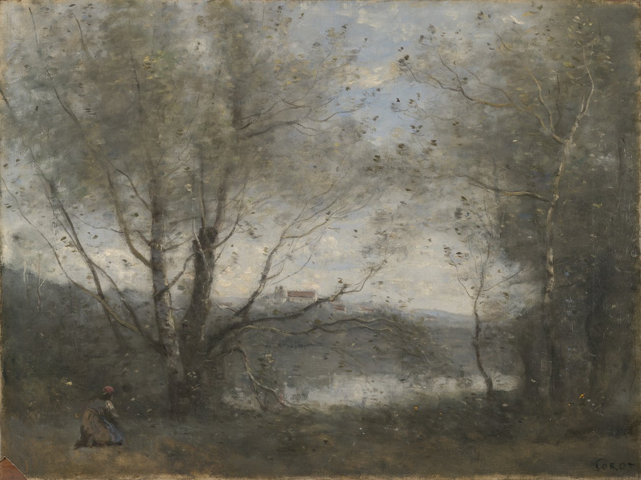 Rybník viděný skrz stromy, c.1855-65 od Jean Baptiste Camille Corot