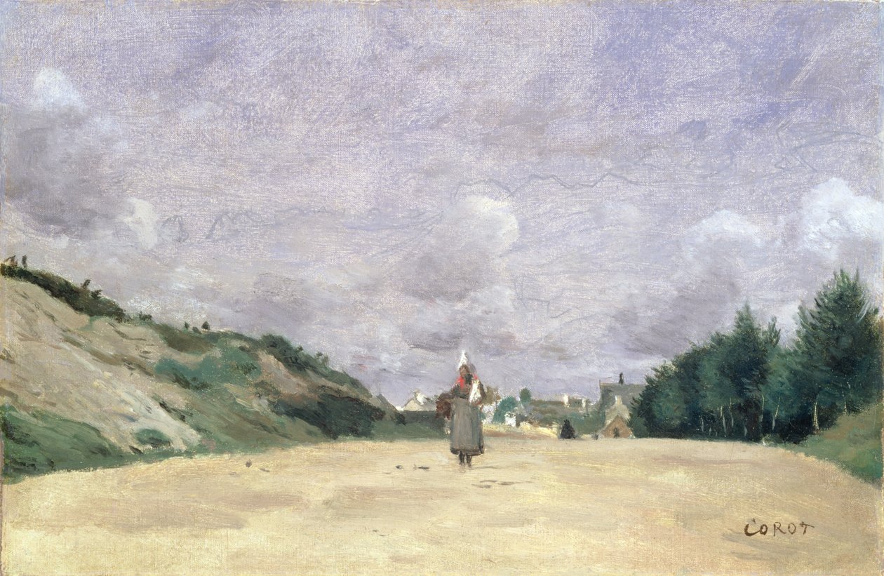 Cesta v Normandii, asi 1860-65 od Jean-Baptiste-Camille Corot