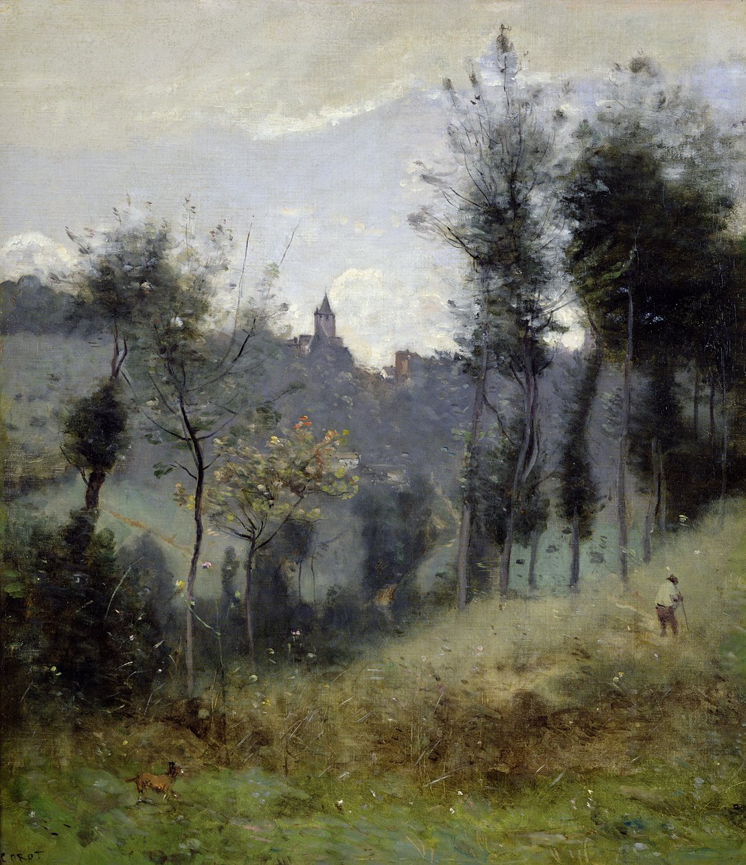 Canteleu poblíž Rouenu od Jean Baptiste Camille Corot
