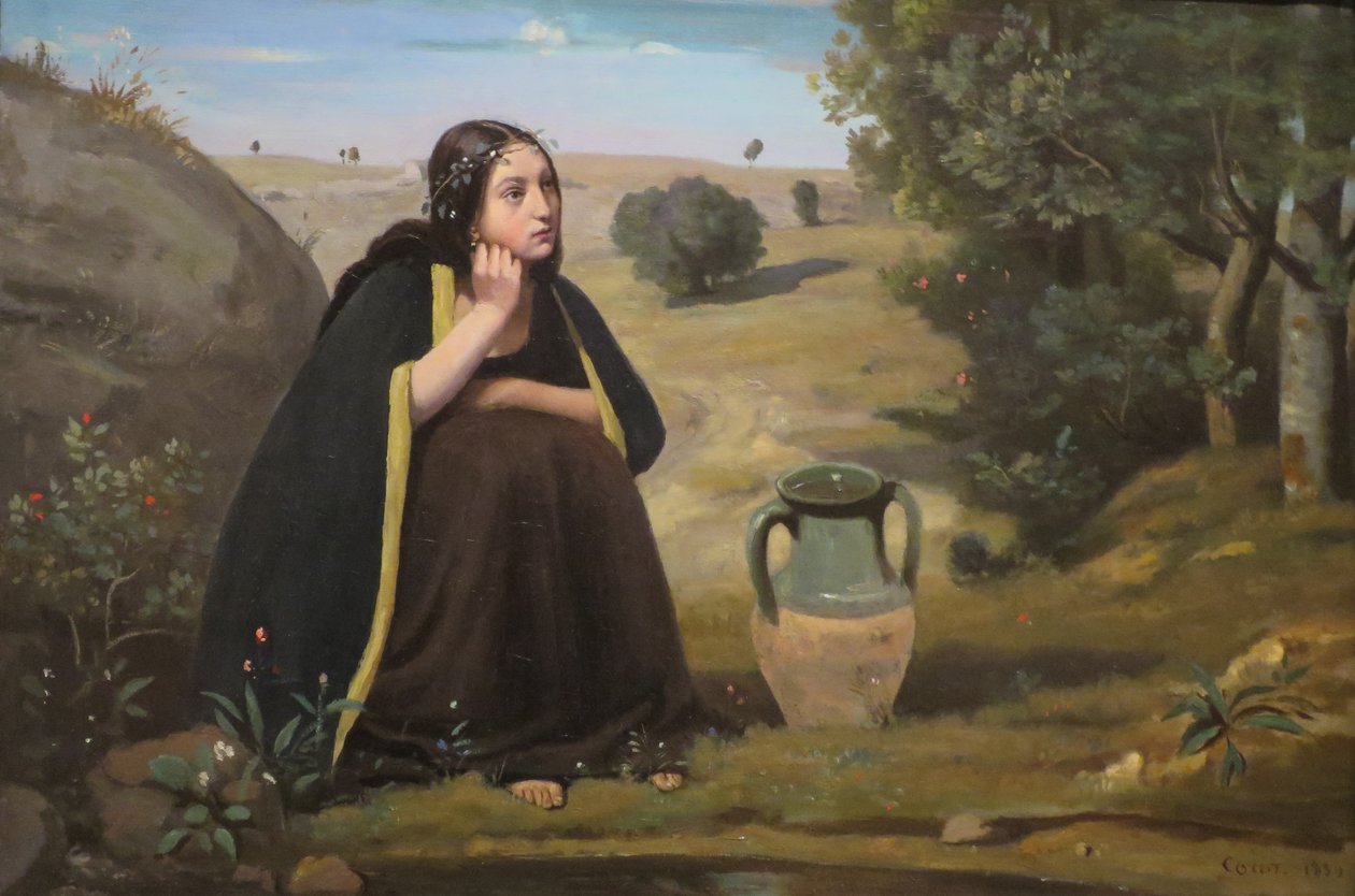 Anglicky: Rebecca u studny od Jean Baptiste Camille Corot
