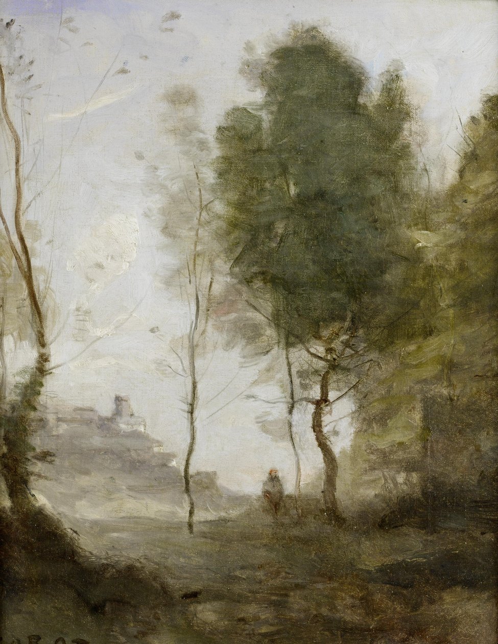 Krajinářská studie - suvenýr z Itálie od Jean Baptiste Camille Corot