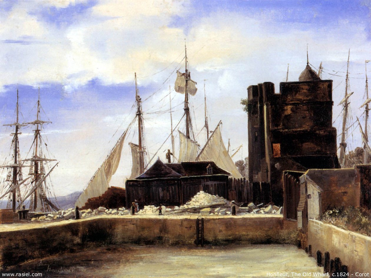 Honfleur, starý přístav od Jean-Baptiste-Camille Corot