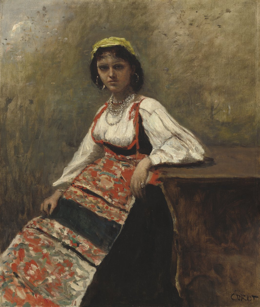 Italská dívka, kolem roku 1872 od Jean Baptiste Camille Corot