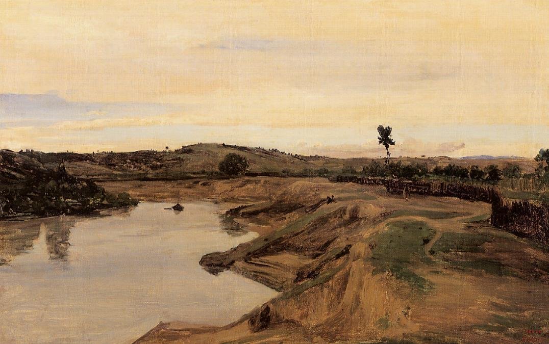 La Promenade de Poussin, venkov v Římě od Jean Baptiste Camille Corot