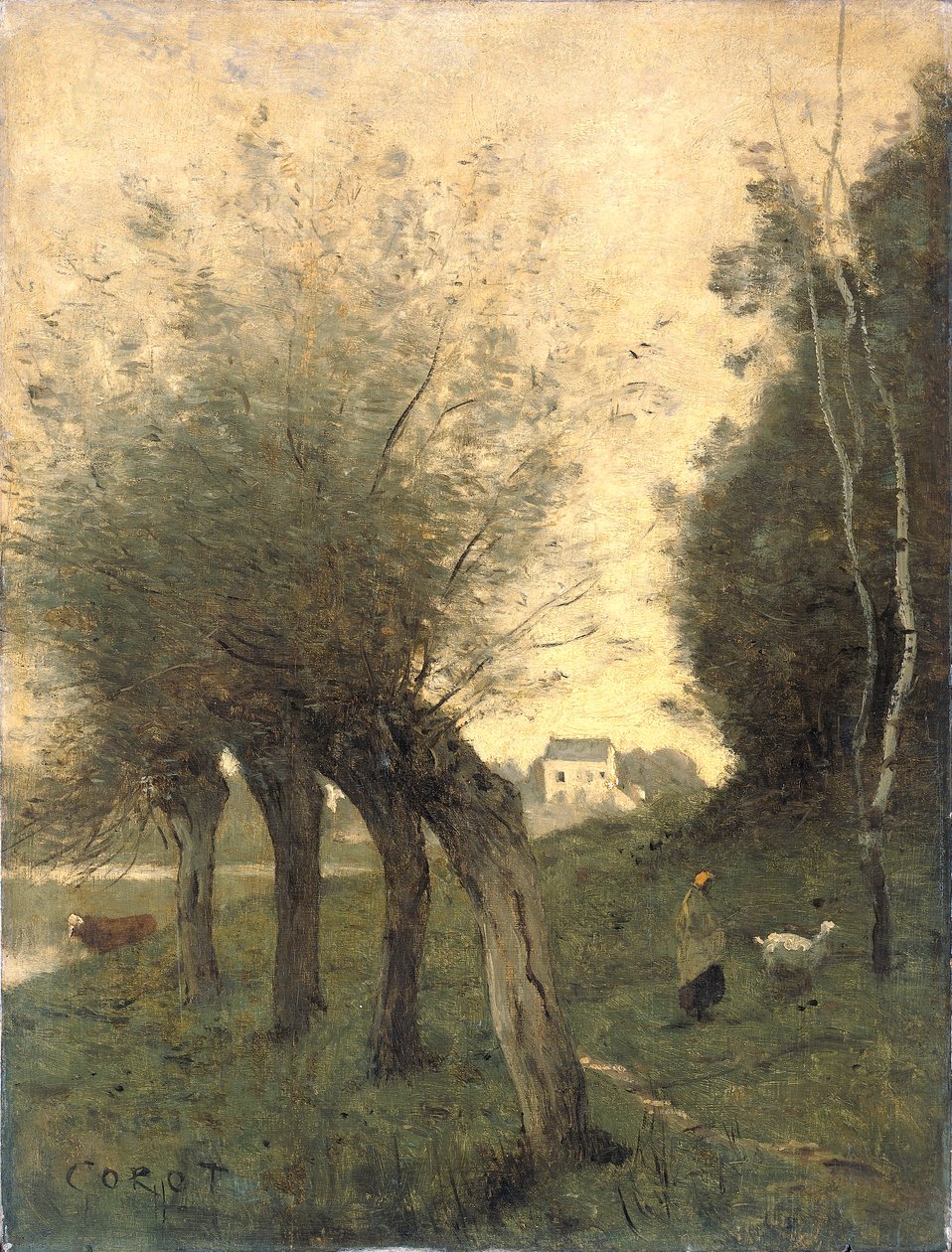 Krajina s vrbami pollard od Jean Baptiste Camille Corot