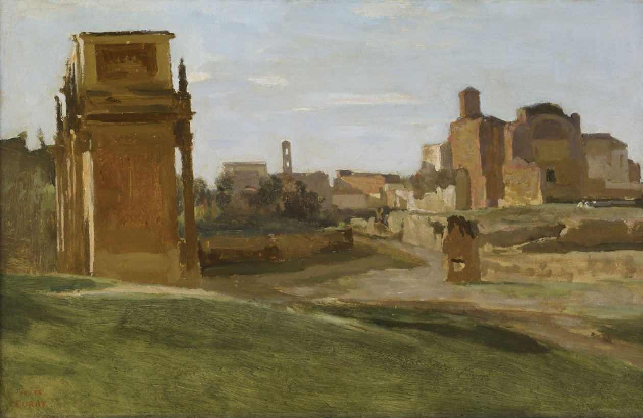 Larc de Constantine a fórum od Jean Baptiste Camille Corot