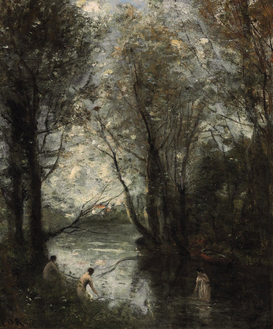Tři koupající se od Jean Baptiste Camille Corot