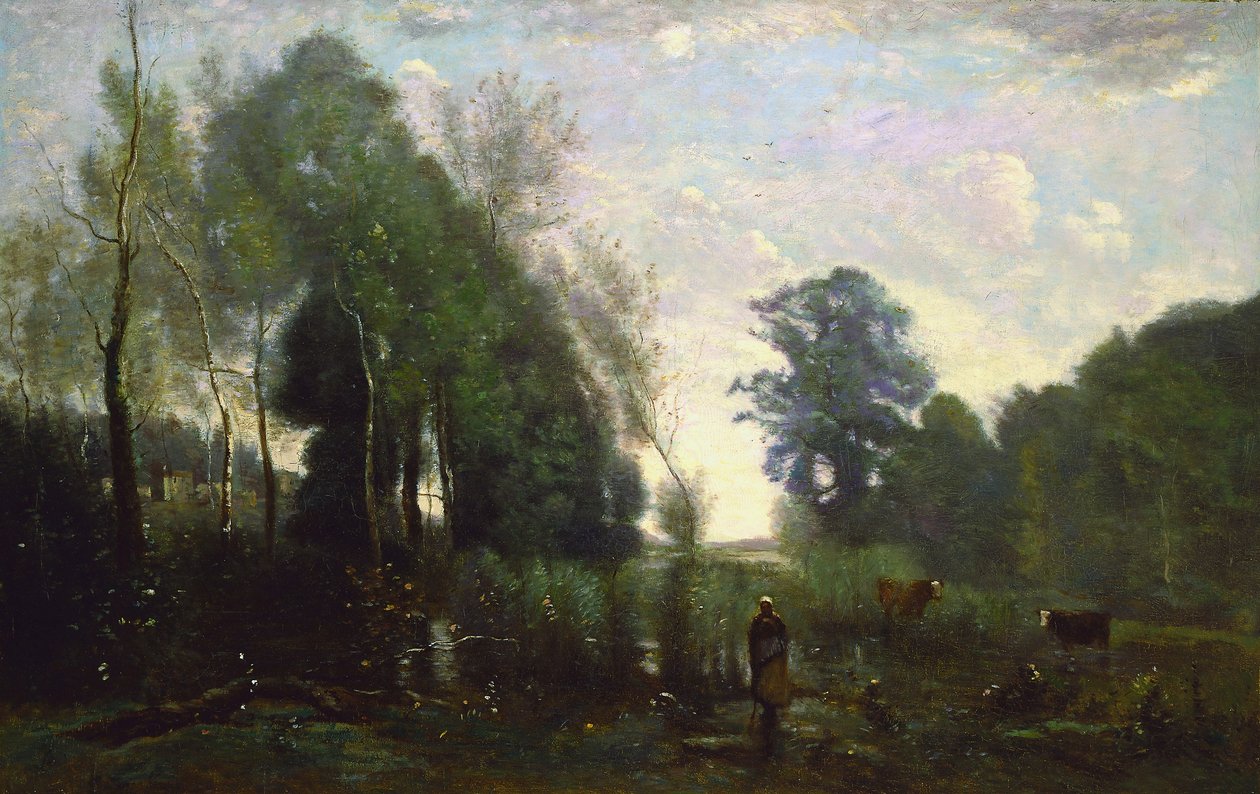 Mlhavé ráno, kolem roku 1865 od Jean Baptiste Camille Corot