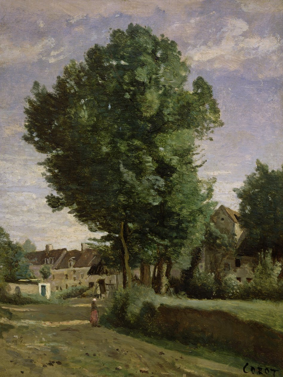 Okraj vesnice poblíž Beauvais, c.1850 od Jean Baptiste Camille Corot