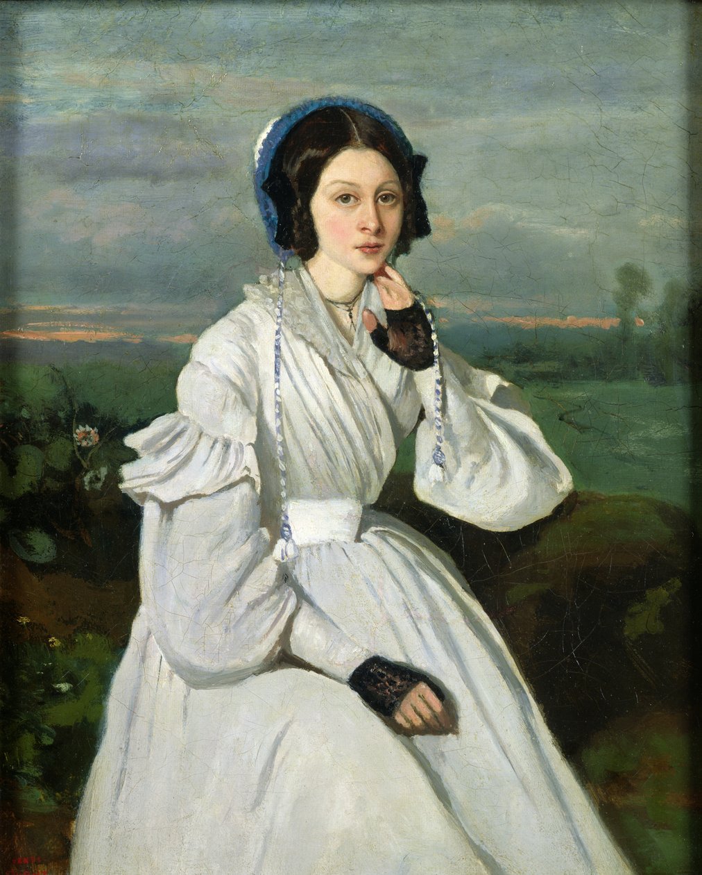 Portrét Louise Claire Sennegon, budoucí Madame Charmois, 1837 od Jean Baptiste Camille Corot