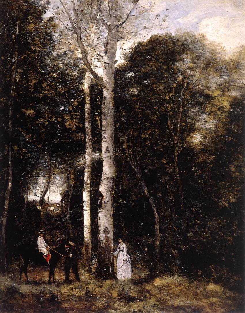 Promenáda v Parc des Lions v Port-Marly od Jean Baptiste Camille Corot