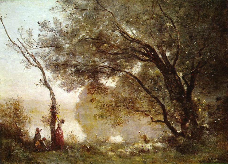 Vzpomínka na Mortefontaina od Jean Baptiste Camille Corot