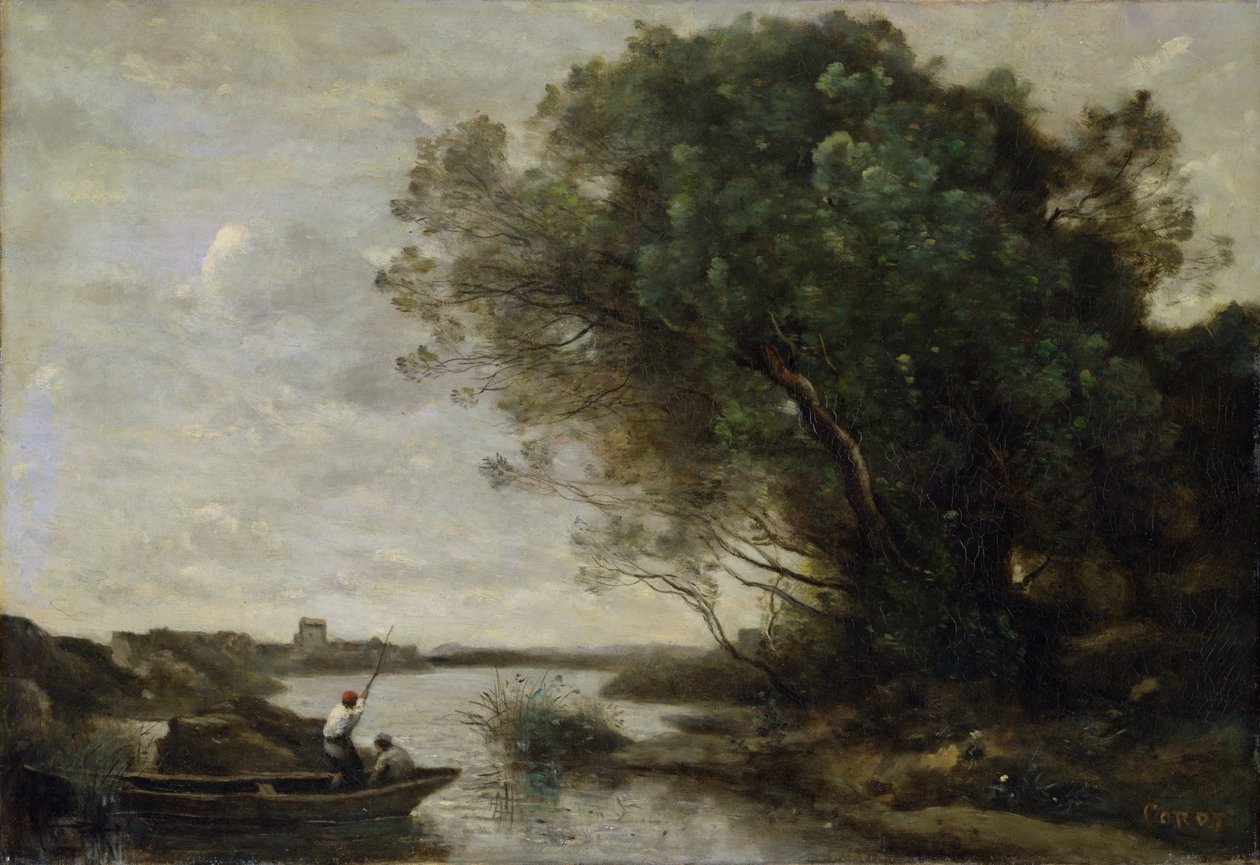 Říční krajina od Jean Baptiste Camille Corot