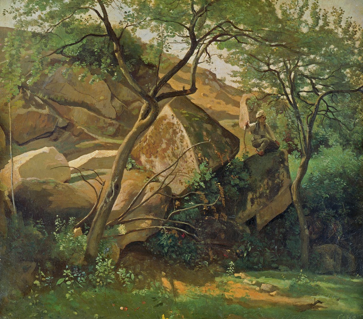 Skály ve Fontainebleau, 1842 od Jean Baptiste Camille Corot