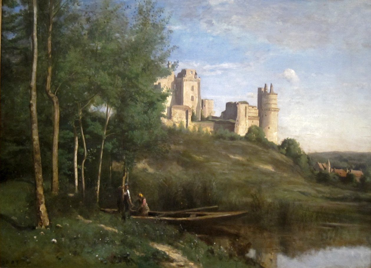 Ruiny zámku Château de Pierrefonds od Jean Baptiste Camille Corot