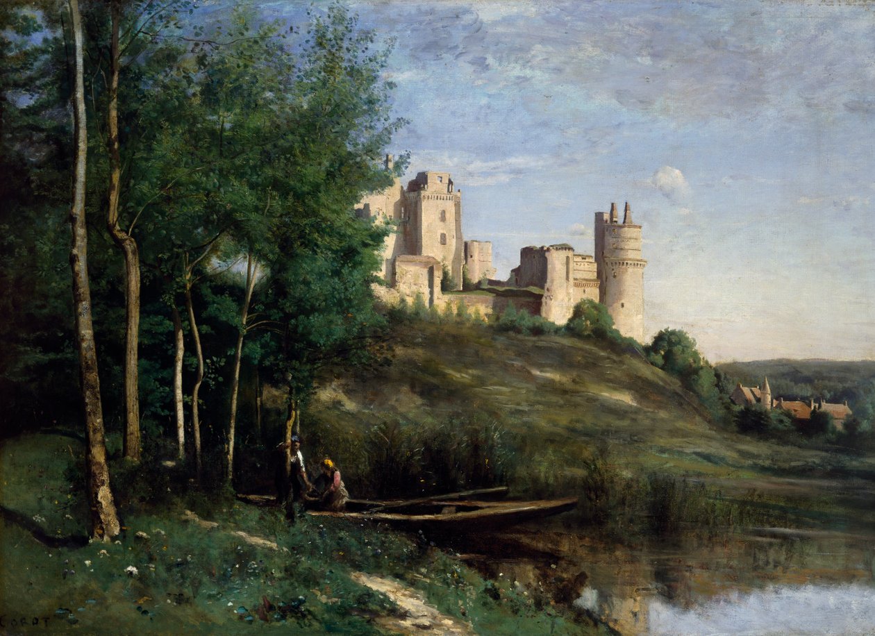 Ruiny zámku Château de Pierrefonds od Jean Baptiste Camille Corot