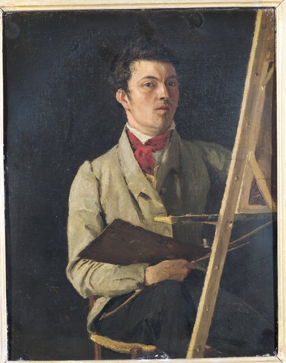 Autoportrét, sedící vedle stojanu, 1825 od Jean Baptiste Camille Corot