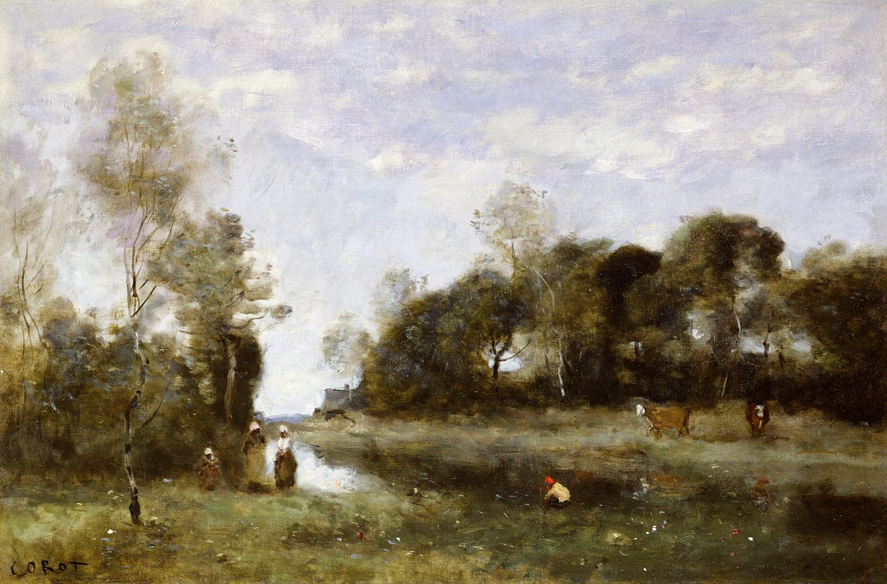 Suvenýr z Bresle v Incheville od Jean Baptiste Camille Corot