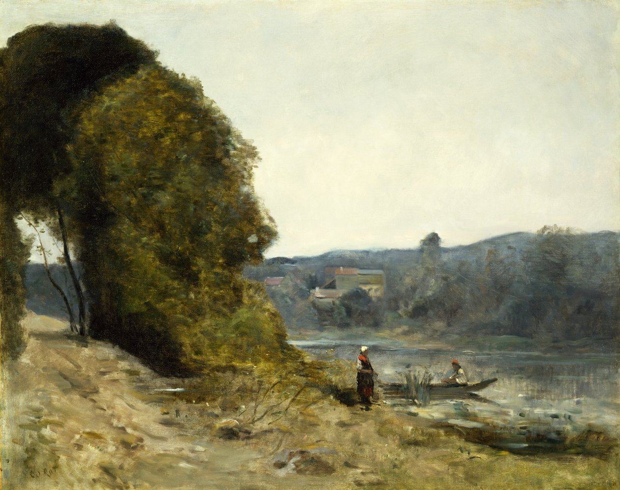 Odjezd lodníka, 1870-72 od Jean Baptiste Camille Corot