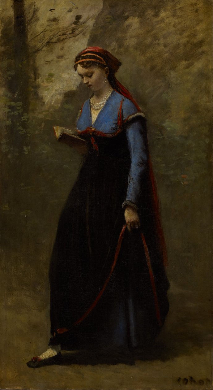 Čtenář, 1868 od Jean Baptiste Camille Corot