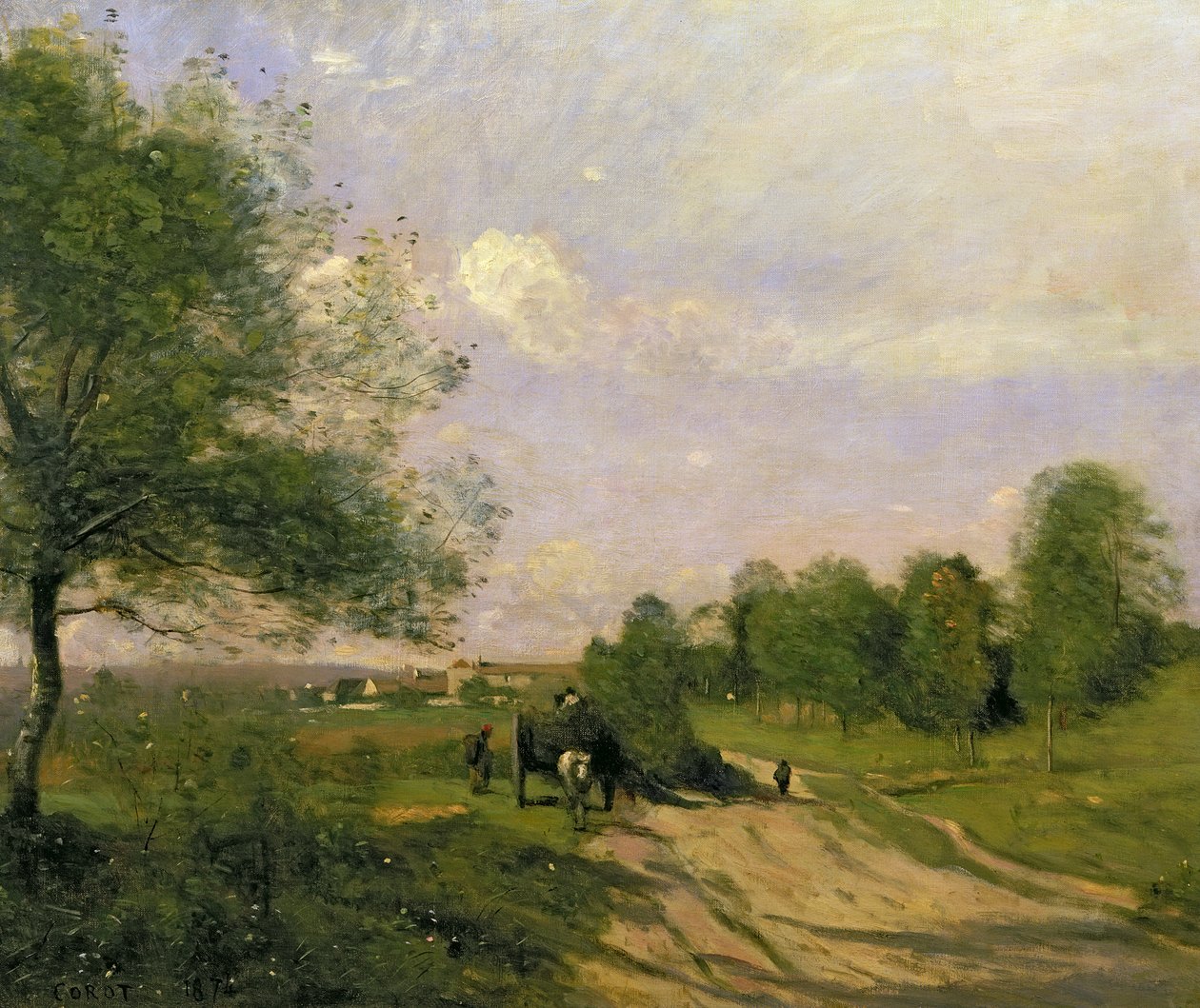 Vůz, suvenýr Saintry, 1874 od Jean Baptiste Camille Corot