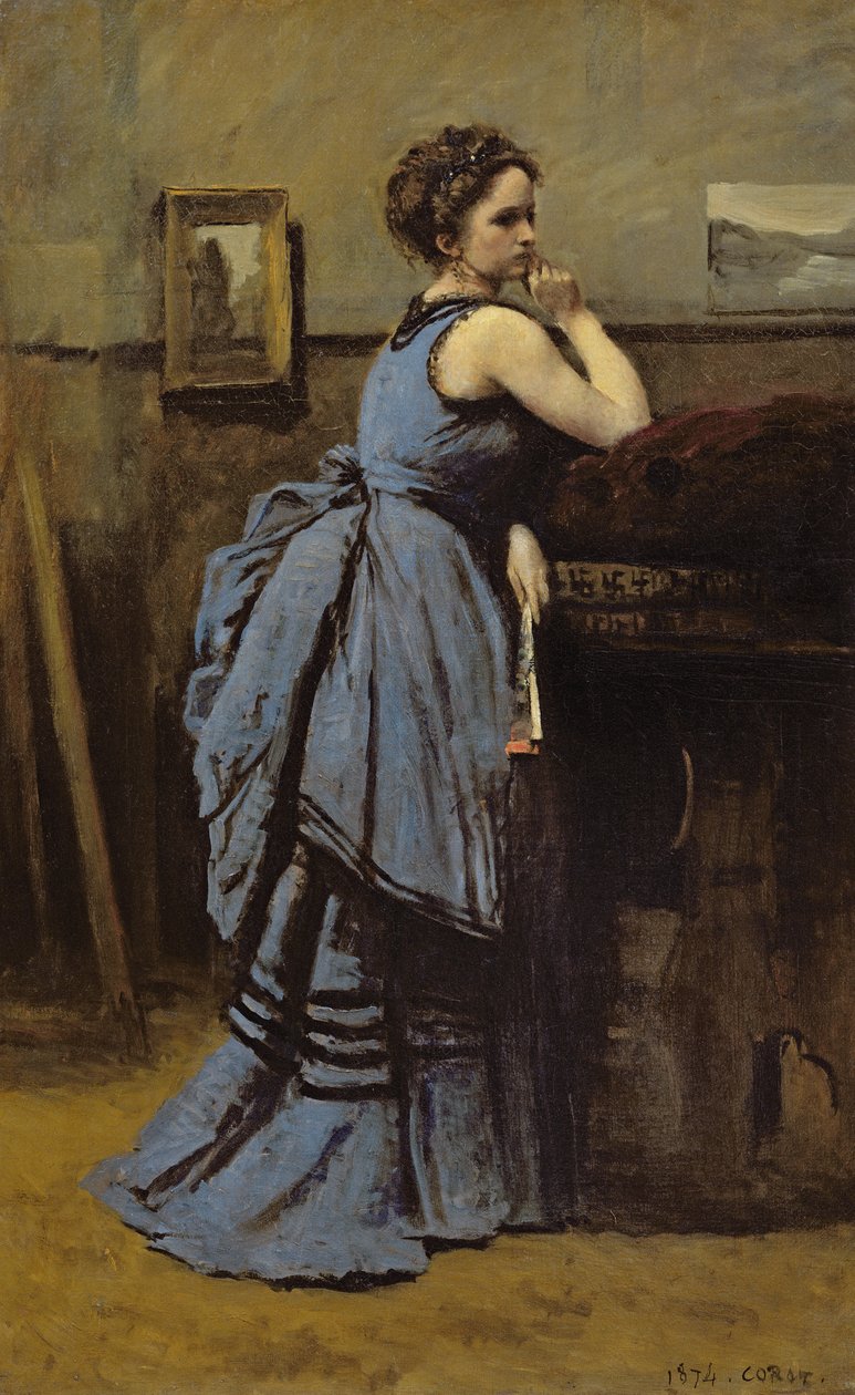 Žena v modrém, 1874 od Jean Baptiste Camille Corot