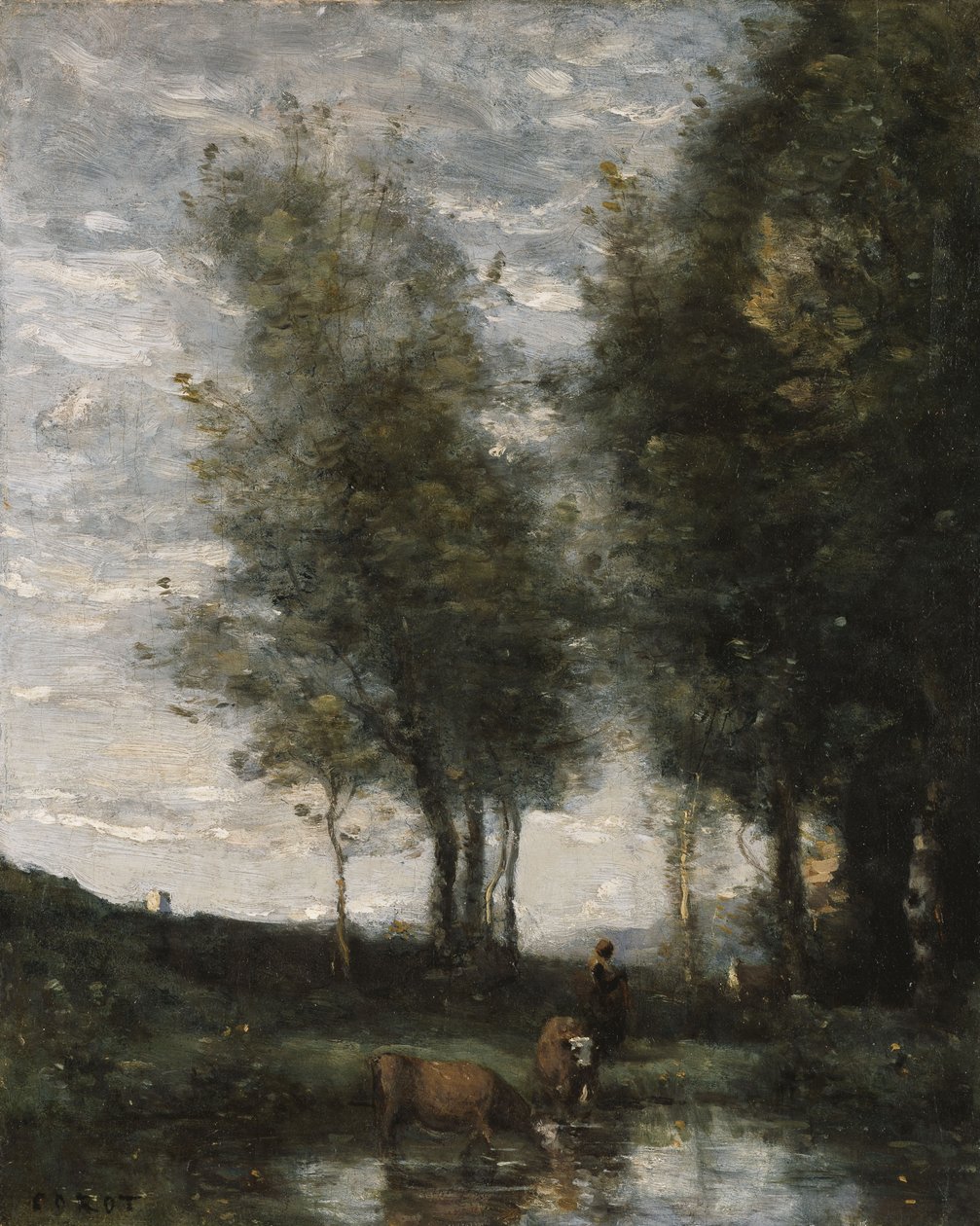Rybník, pasáček (olej na plátně) od Jean-Baptiste-Camille Corot