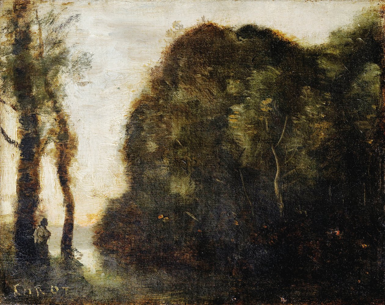 Stromy při západu slunce od Jean Baptiste Camille Corot