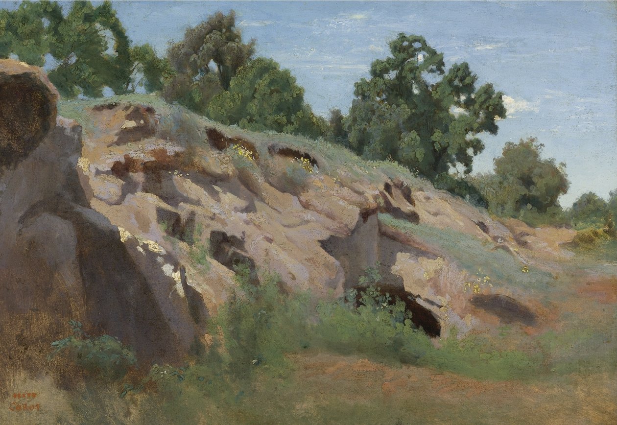 Skalnatá strana od Jean Baptiste Camille Corot