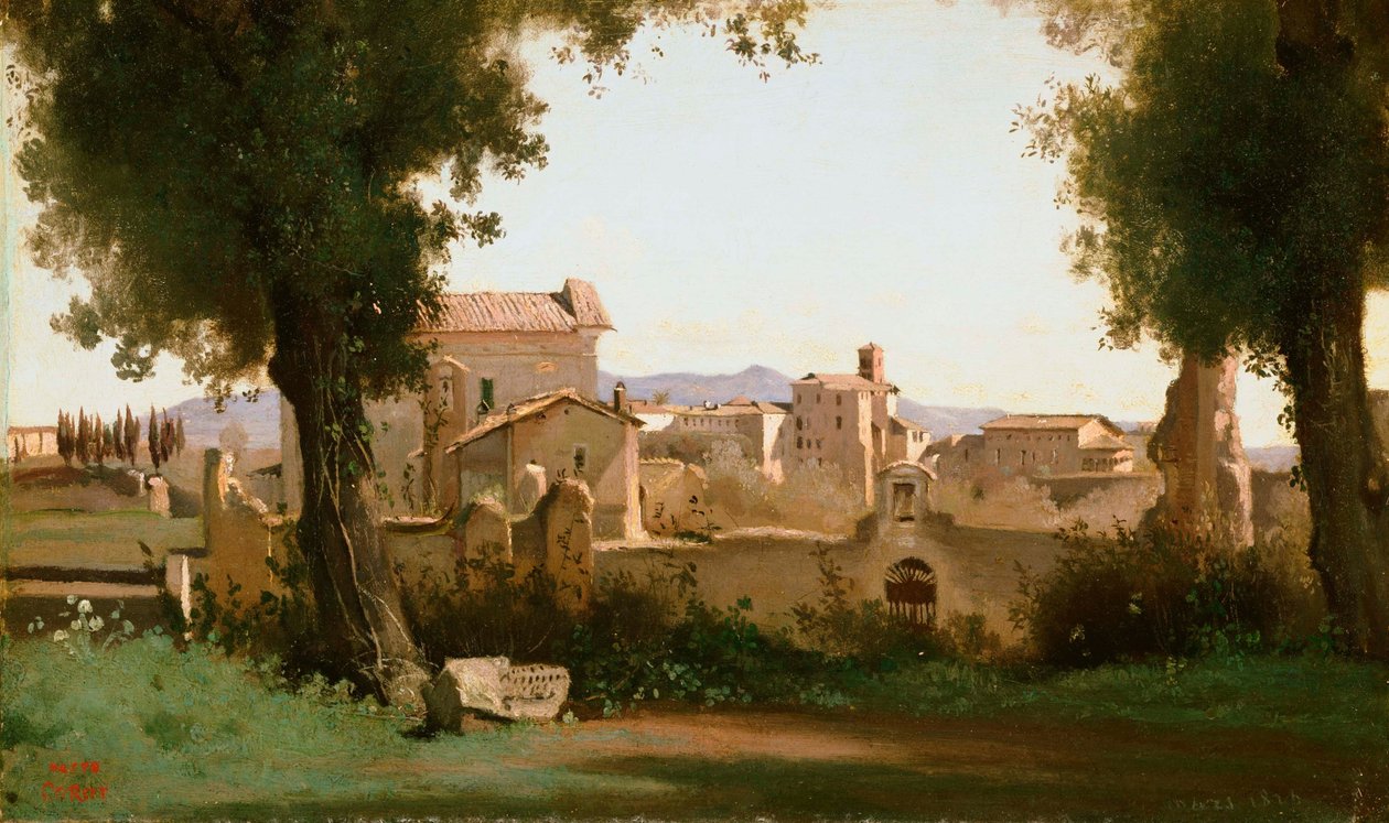 Pohled z Farnese Gardens, Řím od Jean Baptiste Camille Corot