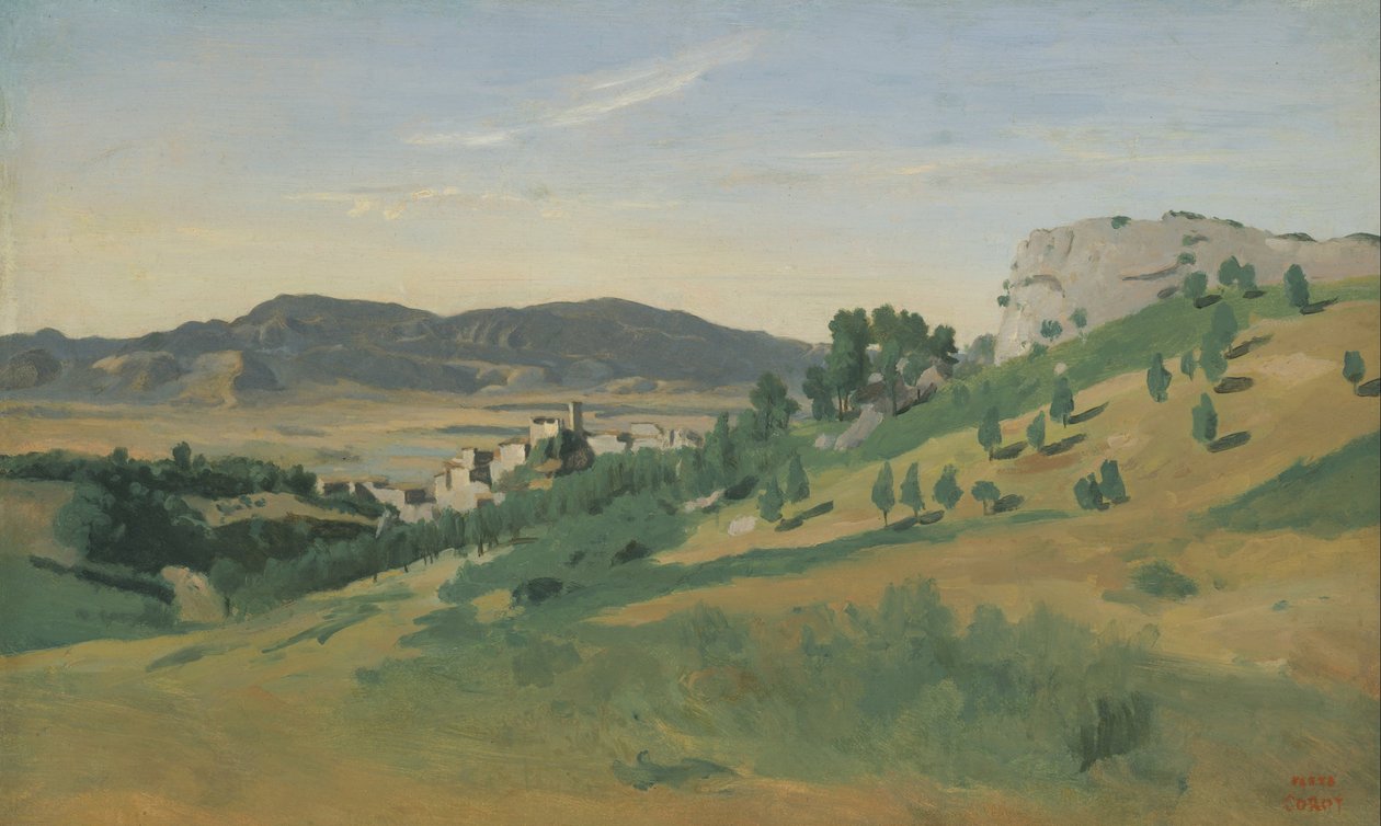 Pohled na Olevano od Jean Baptiste Camille Corot