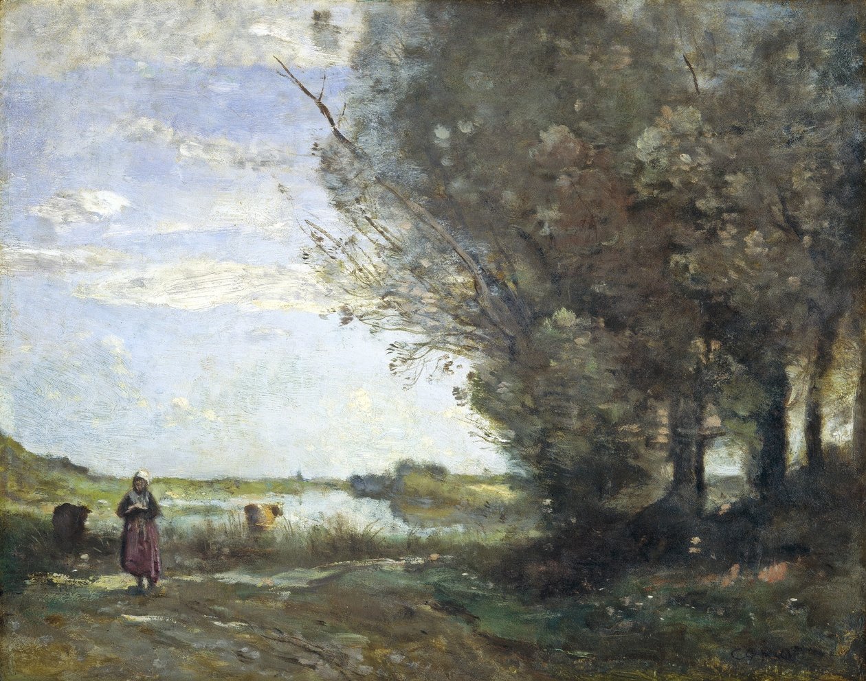 Výhled na řeku od Jean Baptiste Camille Corot