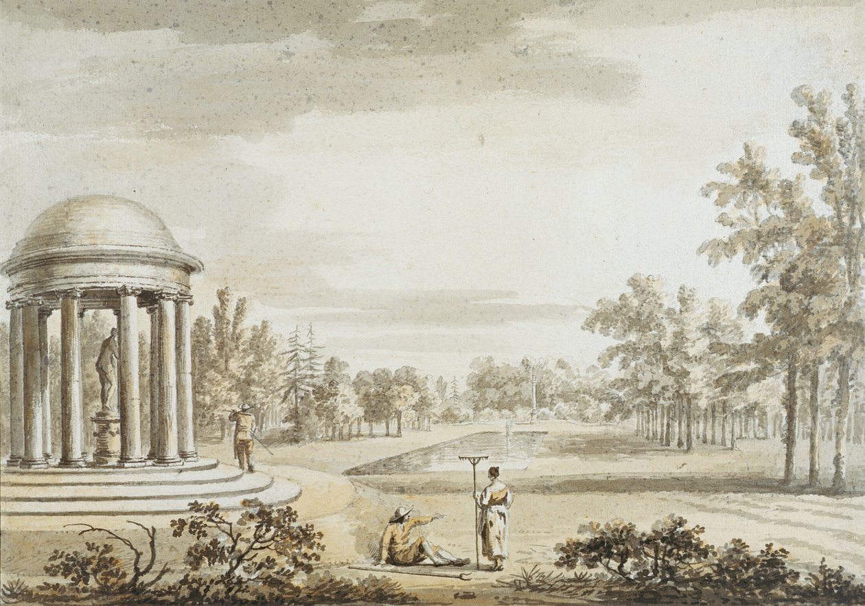 Rotunda a divadlo královny, Stowe, 1753 od Jean Baptiste Claude Chatelain