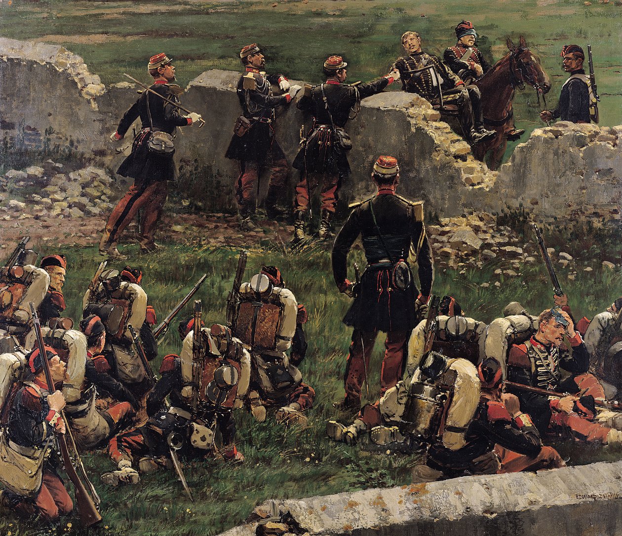 Fragment panoramatu bitvy u Rezonville (16. srpna 1870), 1883 od Jean Baptiste Edouard Detaille