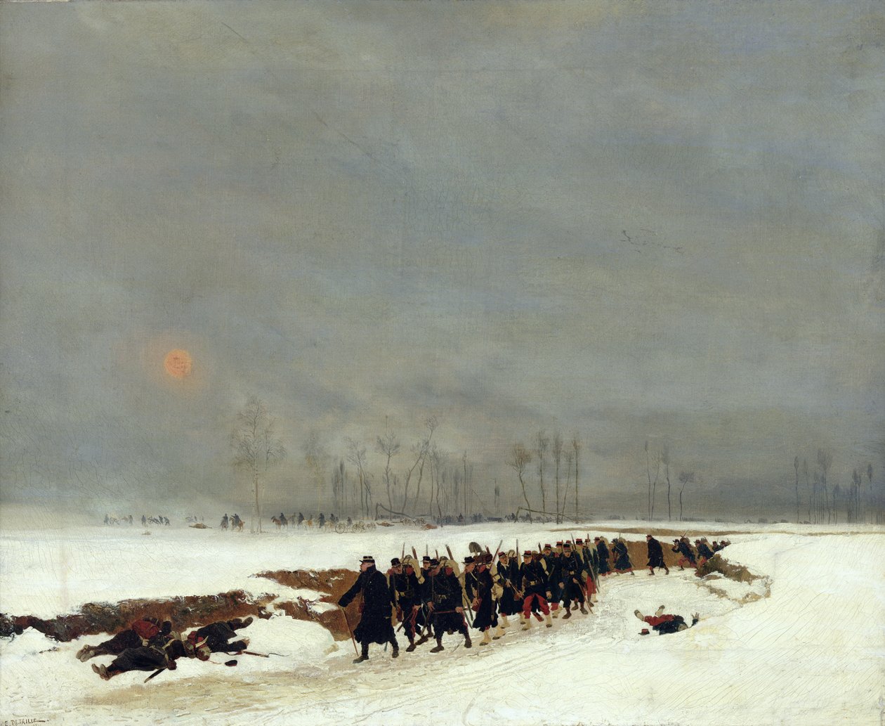 Válka 1870-71: Pěchotní kolona na cestě k nájezdu, 1872 od Jean Baptiste Edouard Detaille