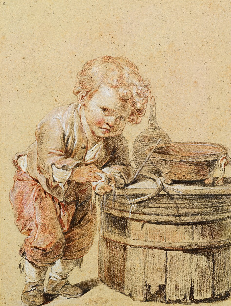 Chlapec se zlomeným vejcem, c. 1756 od Jean Baptiste Greuze