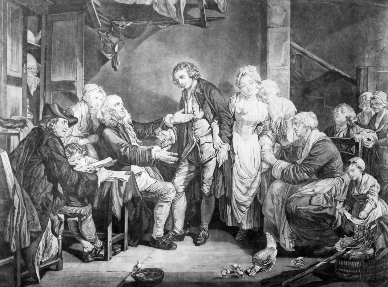 Svatební požehnání, vyryl Samuel De Wilde, 1777 od Jean Baptiste Greuze