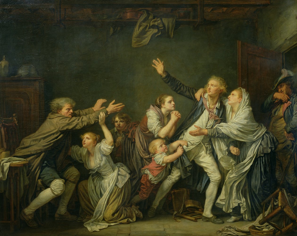 Otcova kletba aneb Nevděčný syn, 1777 od Jean Baptiste Greuze