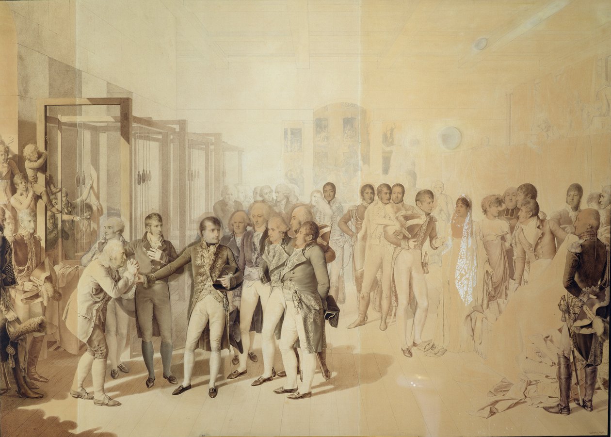 Napoleon I. (1769-1821) Návštěva továrny sedmi bratří v Rouen, listopad 1802, 1804 od Jean Baptiste Isabey
