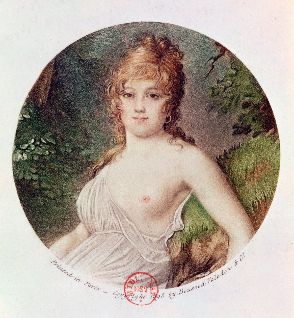 Portrét Theresy de Cabarrus (1773-1835), známé též jako Madame Tallien, vytiskla společnost Boussod, Valadon and Company, 1895 (kolorovaná litografie) od Jean Baptiste Isabey
