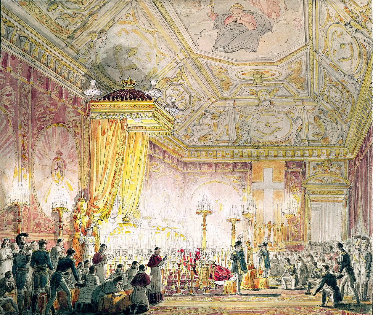 Kaple odpočinku Ludvíka XVIII (1755-1824) v Tuileries od Jean Baptiste Isabey
