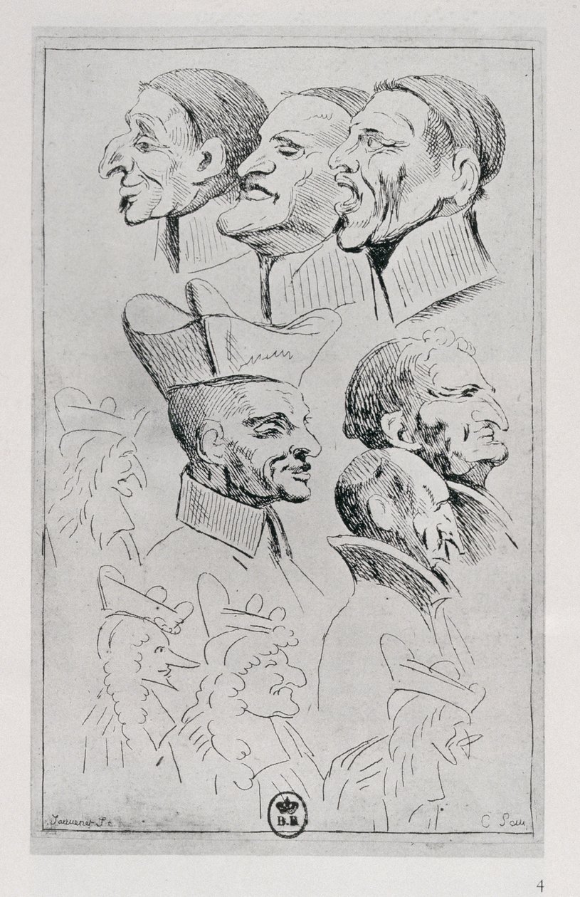 Postavy jezuitů v karikatuře, c.1762 od Jean Baptiste Jouvenet