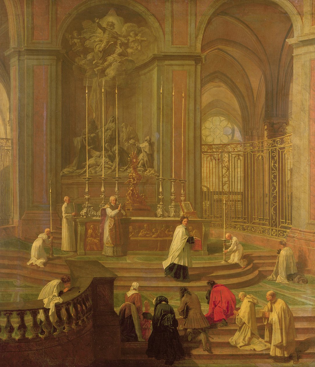 Mše kanovníka Antoina de La Porte aneb Oltář Notre Dame, 1708-10 od Jean Baptiste Jouvenet