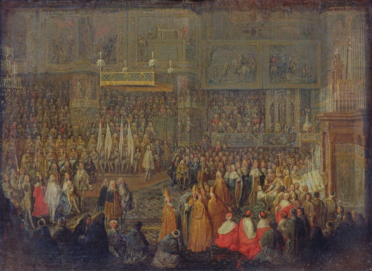 Korunovace Ludvíka XV. (1710-74) 25. října 1722, 1735 od Jean Baptiste Martin