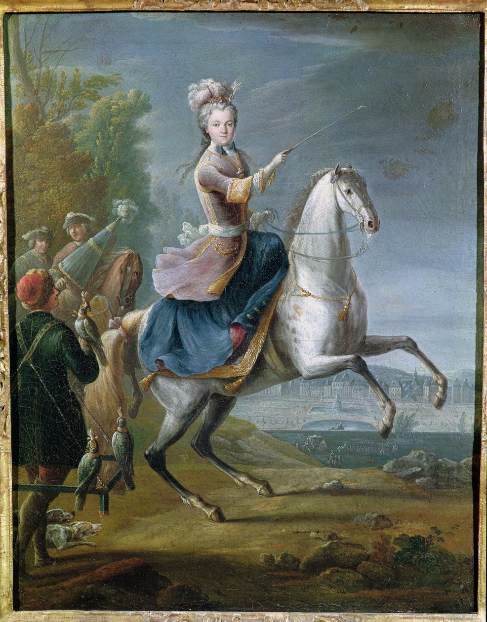 Jezdecký portrét Marie Leszczynské (1703-1768) od Jean Baptiste Martin