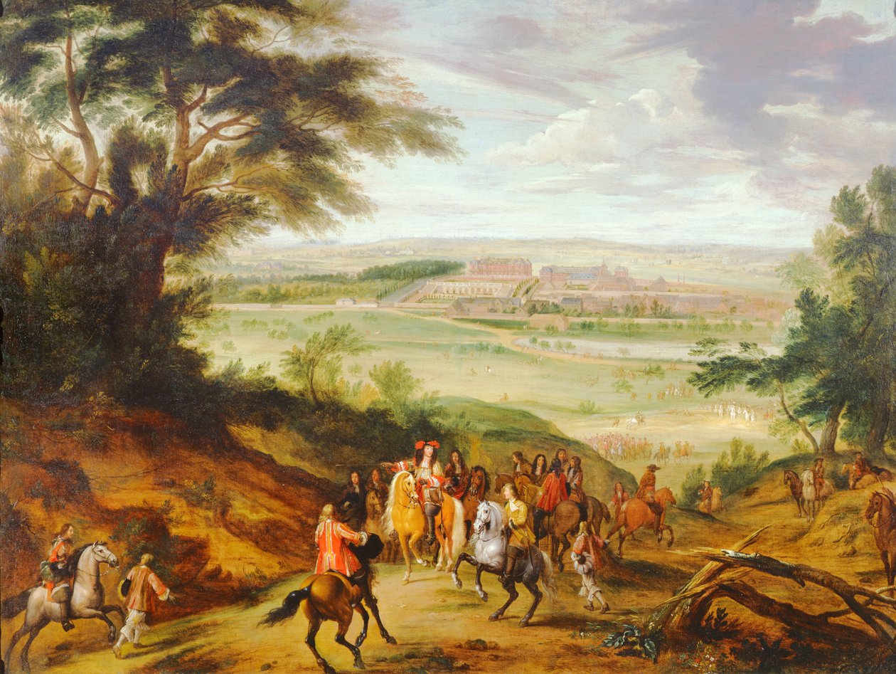 Ludvík XIV. a Versailles v dálce od Jean Baptiste Martin