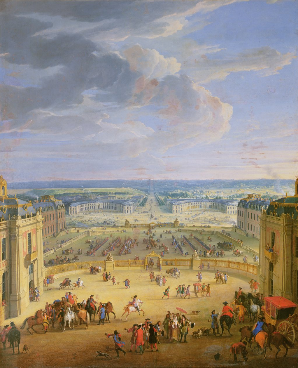 Perspektivní pohled ze zámku Versailles na náměstí Place d